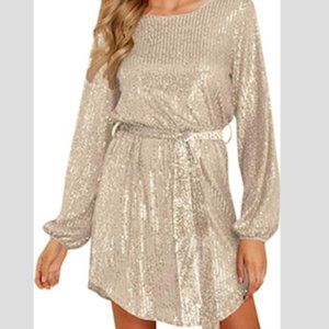 Sequined Drape Party Dress